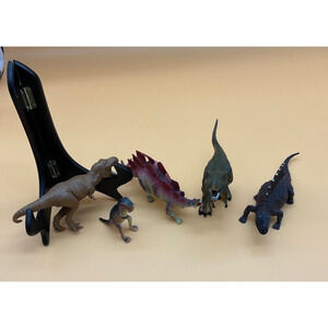 Lot of 5 Pre-Owned Dinosaur Figures, Includes Stegosaurus & Dimetrodon Education